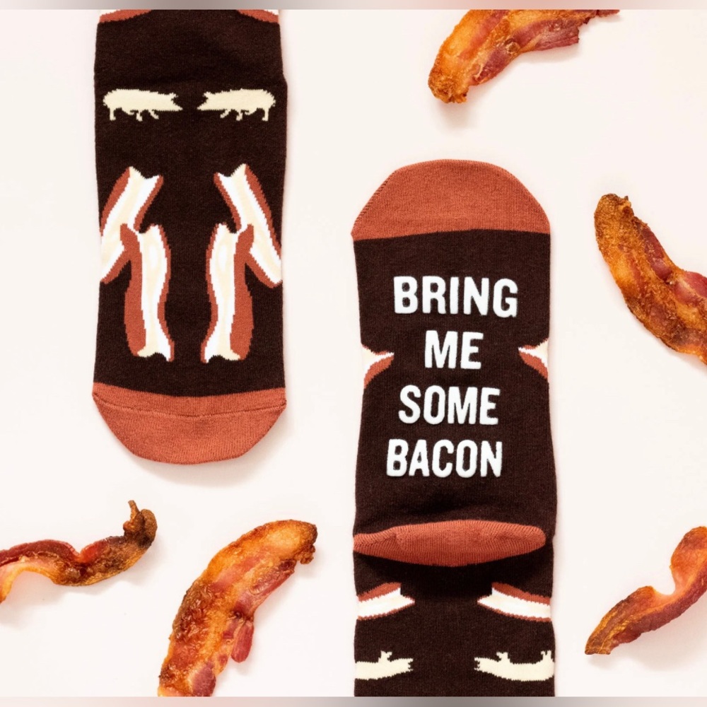 🆕 Lavley BRING ME SOME BACON SOCKS One Size Novelty Socks